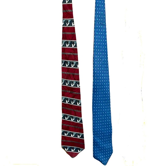 Pair of Vintage Italian Silk Men’s Ties - Picture 2 of 12